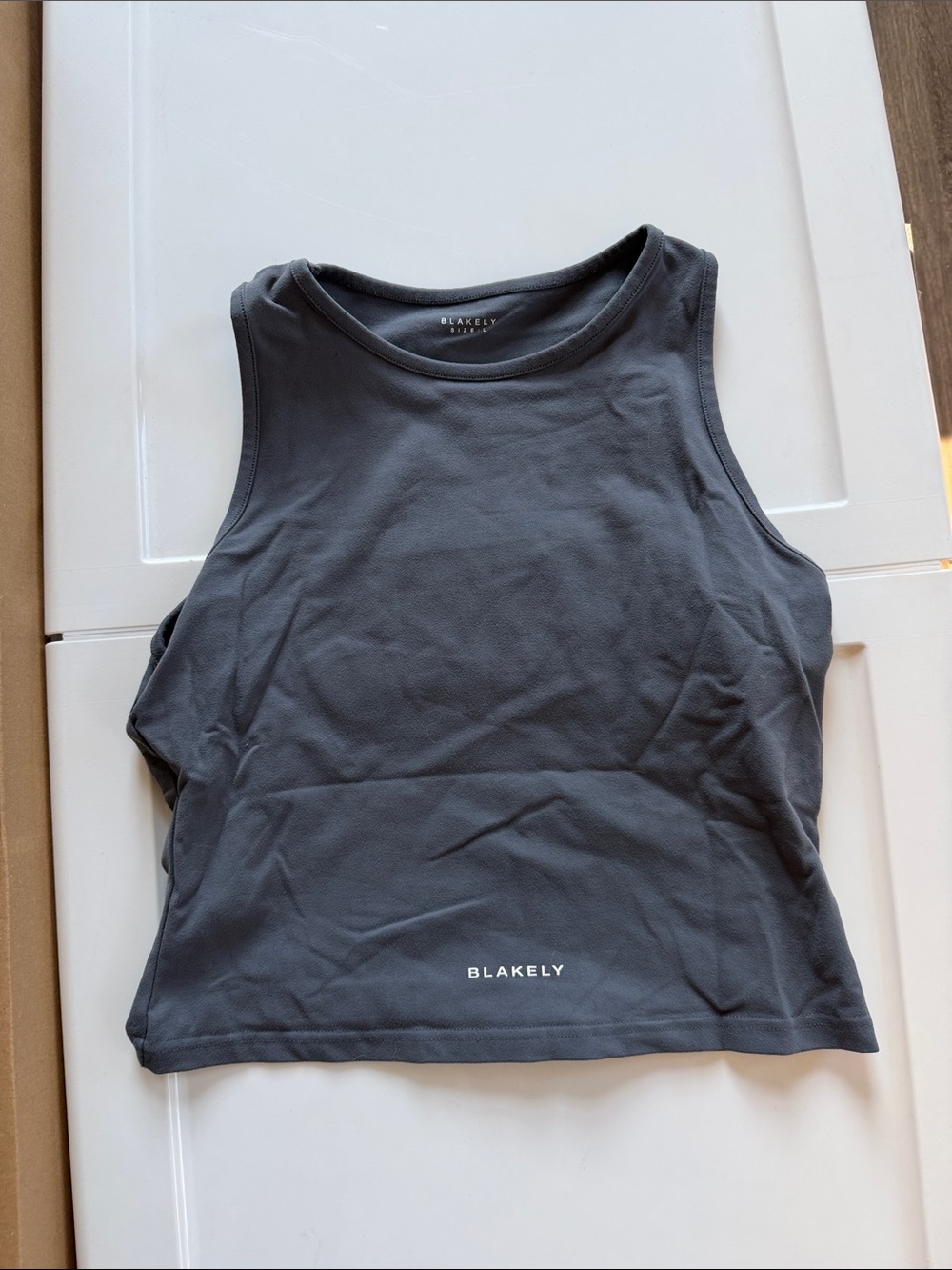 Blakely Womens Charcoal Gray Cropped Tank Top
